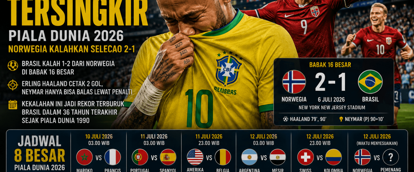 Brasil Tersingkir Piala Dunia 2026, Ini Jadwal 8 Besar Lengkap 1 image Update Seputar score bola dan piala dunia